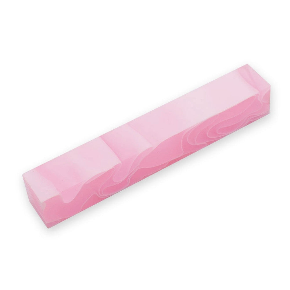 Pen blank - Acryl - 130x20x20 mm - Babyrosa mit weißer Linie - Pfeifenecke
